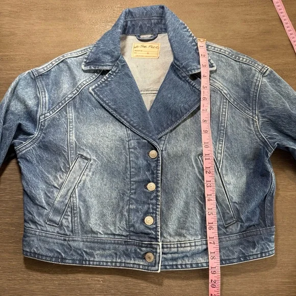 Free People Now Or Never Denim Jacket Coat XS - Picture 13 of 14